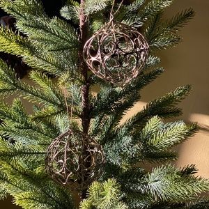 Set of 2 Vintage Gold Ornaments